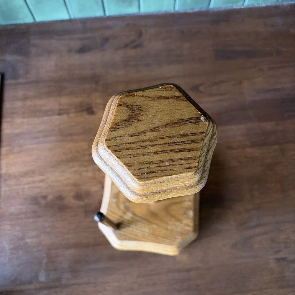 VTG Wood Freestanding Paper Towel Holder Stand, Wood Mcm Grandma Core